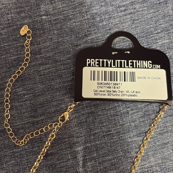 NIP PrettyLittleThing Gold Jewel Detail Belly Chain - Picture 2 of 2